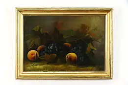 Victorian Antique Still Life Fruit Original Oil Painting, Walling 23" #38506