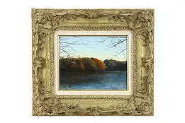 October Afternoon Original Vintage Oil Painting Robert Hamblen, 17" #38441