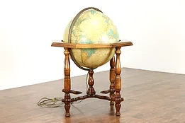Replogle Heirloom Vintage 20" Globe, Lighted, Maple Floor Stand #38504