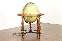 Replogle Heirloom Vintage 20" Globe, Lighted, Maple Floor Stand #38504