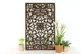 Victorian Antique Farmhouse Architectural Salvage Iron Filigree Panel #37501