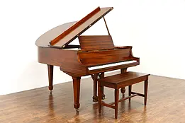 Mahogany Antique 60" Grand Piano & Bench, Miller Boston #38210