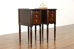 Pair of Traditional Walnut Antique Nightstands, End or Lamp Tables #38863