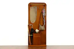 Midcentury Modern Vintage Hall Rack With Umbrella Stand or Tree, Mirror #39023