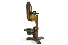 Industrial Laboratory Salvage Antique Brass Microscope Pat 1885  Bausch L #39114