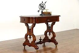 Victorian Eastlake Antique Walnut Library or Hall Table, Writing Desk #36346