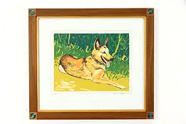 Rocky German Shepherd Original Vintage Serigraph Print Bruce Bodden 22.5" #37757