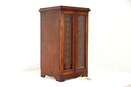 Farmhouse 20 Drawer Antique Jewelry Chest or Miniature Collector File #38365