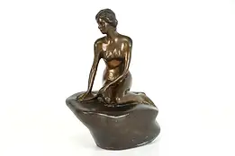 Bronze Danish Antique The Little Mermaid Sculpture, Copenhagen Eriksen #39284