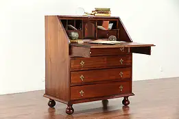 Vintage Walnut Hand Made Replica of 1750 Georgian Secretary Desk #29926