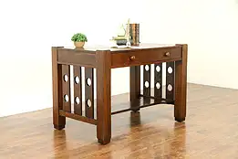 Arts & Crafts Mission Oak Antique Cadillac Desk Craftsman Library Table #31064