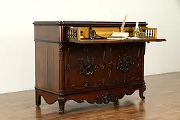 Victorian Antique English Carved Rosewood Butler Secretary Desk #31725