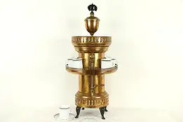 Copper & Brass Antique Coffee Pot or Urn, Gallery Cup Warmer #31651