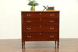 Sheraton Tiger Curly Maple & Cherry Antique 1810 Chest or Dresser #30320
