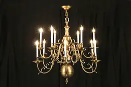 Bronze Vintage 12 Candle Two Tier Chandelier #31548