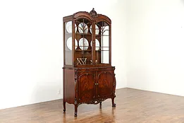 Carved Vintage China or Curio Display Cabinet, Romweber #30822
