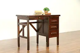 Arts & Crafts Mission Oak Antique Craftsman Child Youth Desk, TV Console #31575