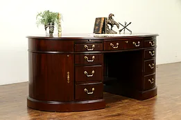 Georgian Style Vintage Mahogany Oval Executive or Library Desk #31534
