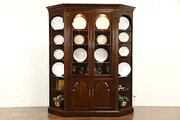 Cherry Vintage Three Section Bookcase & China Cabinet, Ethan Allen #31826