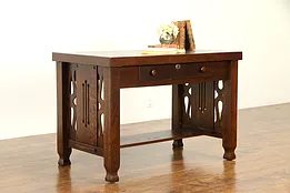 Arts & Crafts Mission Oak Antique Craftsman Library Table, Writing Desk #32237