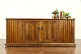 Primitive Antique Kitchen Pantry Counter, TV Console, Base Cabinet #32551