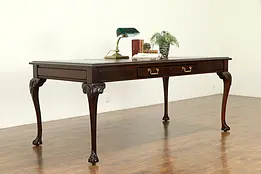 Traditional Georgian Style Desk or Library Table, Leather Top, Kimball #32583