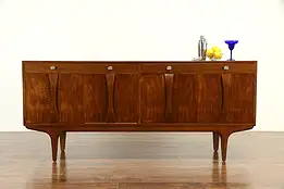 Midcentury Modern Scandinavian Vintage Walnut Credenza, Bar or Sideboard  #32785