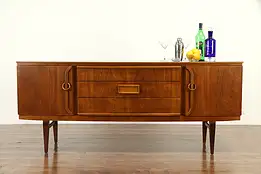 Midcentury Modern 1960 Vintage Scandinavian Teak Credenza or Sideboard #32840