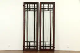 Pair of Arts & Crafts Antique Craftsman Architectural Salvage Doors B #32869