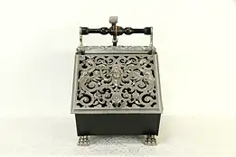 Victorian Antique Fireplace Coal Hod or Scuttle, Scoop, Nickel Sculpture #32901