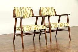 Pair of Midcentury Modern 1960 Vintage Chairs, New Upholstery, Johnson #32905