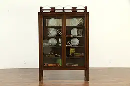 Arts & Crafts Mission Oak Antique Craftsman China Display Cabinet #32955