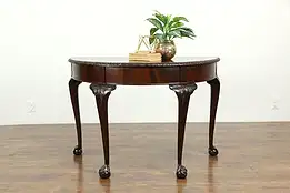 Georgian or Chippendale Style Half Round Demilune Console Table  #33333