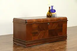 Art Deco Waterfall Vintage Cedar Lined Blanket Chest or Trunk, Cavalier #33028