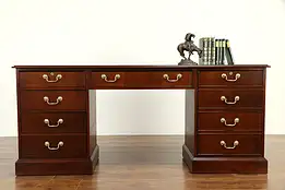 Traditional Mahogany Credenza Computer Desk, 3 File Drawers, Councill #33044