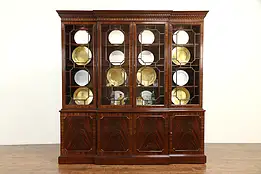 Traditional Mahogany Vintage Breakfront China Cabinet, Councill #33081