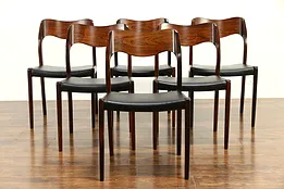 Set of 6 Midcentury Modern Danish Rosewood Dining Chairs, Moller #33083