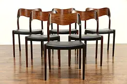 Set of 6 Midcentury Modern Danish Rosewood Dining Chairs, Moller #33083