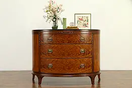 Romweber Vintage Demilune Hall Chest or Dresser, Curly Birch #33113