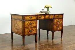 Satinwood Marquetry Vintage Library Desk #33186