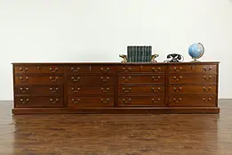 Traditional 10' Vintage Mahogany Credenza Lateral File Cabinet, Coakley #33205