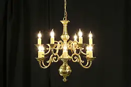 Baldwin Solid Brass Traditional 12 Light Vintage Chandelier #33194