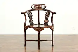 Chinese Rosewood Vintage Corner Chair, Pearl Inlay #33520