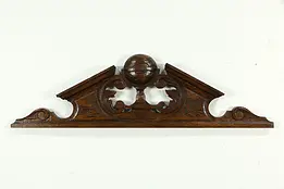 Architectural Salvage Hand Carved Oak Antique French Crest #33771