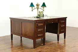 Arts & Crafts Mission Oak Quarter Sawn Antique Craftsman Partner Desk #34072