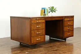 Midcentury Modern Walnut 1950's Vintage Library or Executive Desk #34076