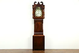Georgian Antique 1825 English Mahogany Tall Case Grandfather Clock, Pratt #33874