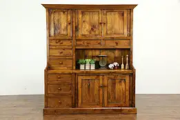 Country Vintage Kitchen Pantry Cupboard, Reclaimed Antique Wormy Pine #33883