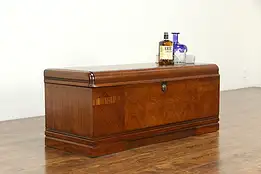 Art Deco Vintage Waterfall Cedar Lined Blanket Chest or Trunk, Cavalier #34053