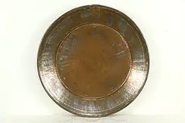 Hand Hammered Turkish Copper 28" Banquet Tray or Wall Plaque, Tin Wash #34506